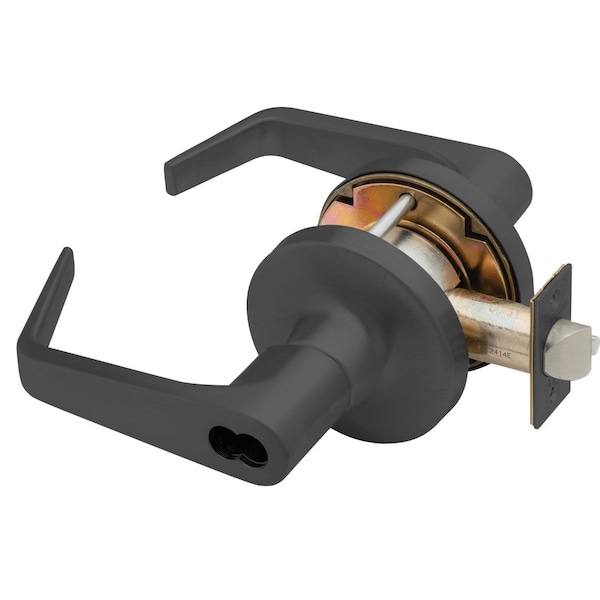 Grade 1 Classroom Cylindrical Lock, SFIC Prep Less Core, Dane Lever, Standard Rose, Flat Black Coate